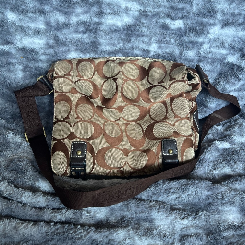 Vintage Coach Brown Messenger Bag